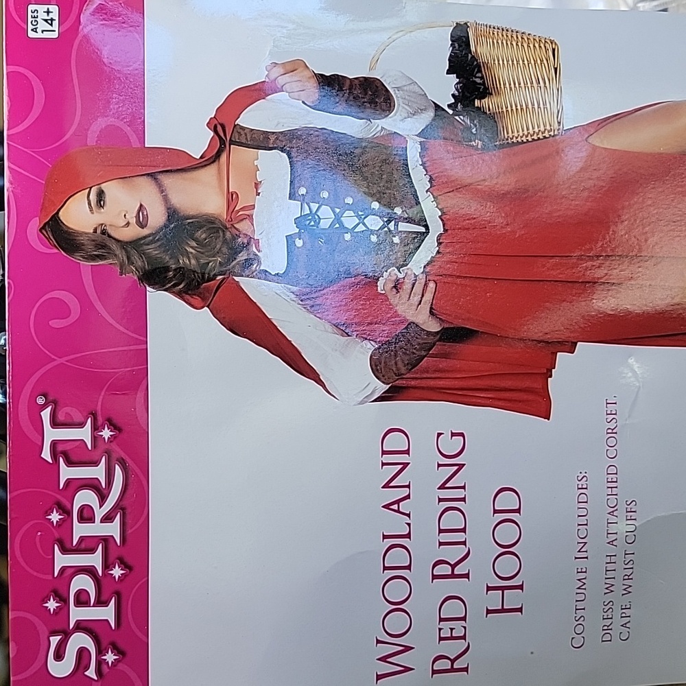 SPIRIT HALLOWEEN Women's Woodland Red Riding Hood Party Halloween Boho Costume M